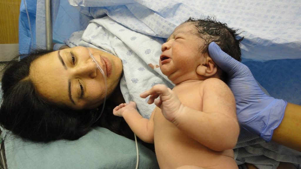 giving birth